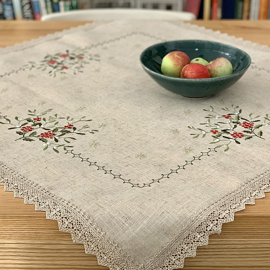 Mistletoe lace tablecloth