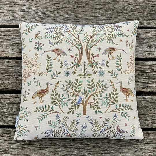 Tapestry pillowcase WILLIAM MORRIS beige - full-surface