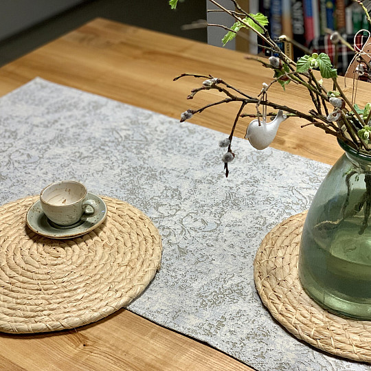 Tapestry tablecloth and scarf MARBLE BEIGE