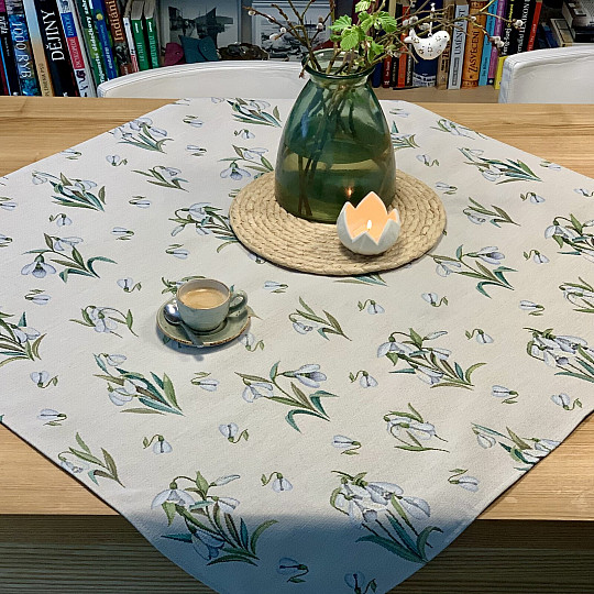 Tapestry tablecloth and scarf SNOWDROPS