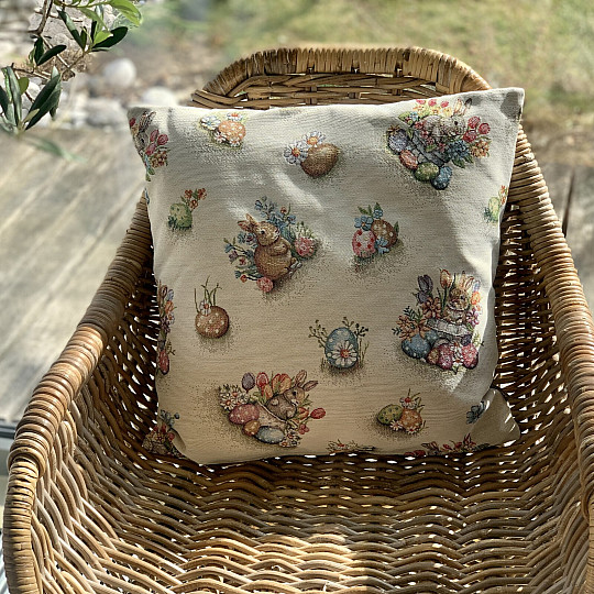 Easter tapestry cover HABBIT IN A FLOWER POT