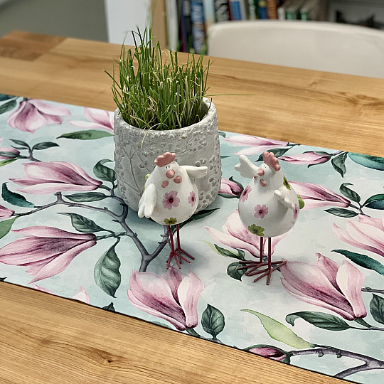 Decorative scarf MAGNOLIE green