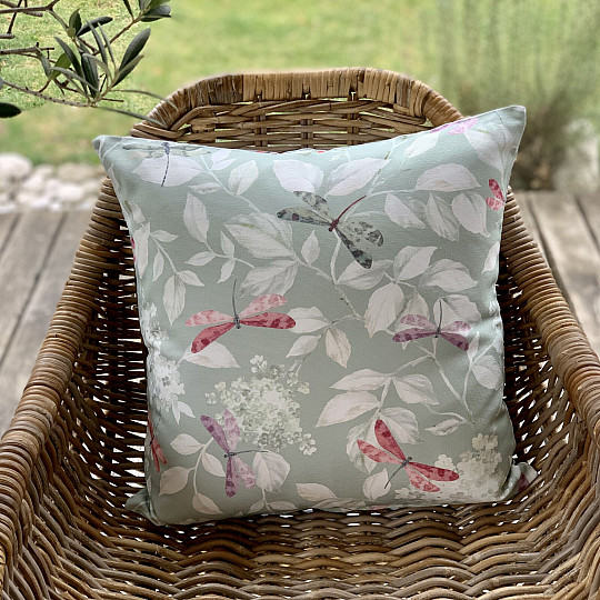 Decorative pillowcase ROSETO DRAGONFLY menthol