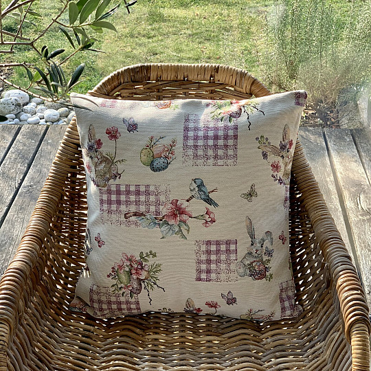 Easter tapestry cover BUNNY LILA