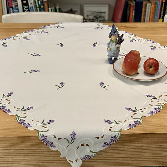 Embroidered tablecloth LAVENDER