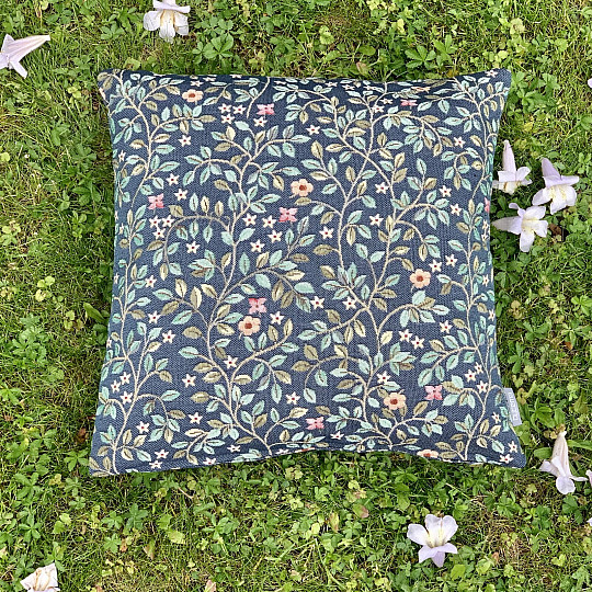 Tapestry pillowcase TREE OF HAPPINESS all-over BLUE