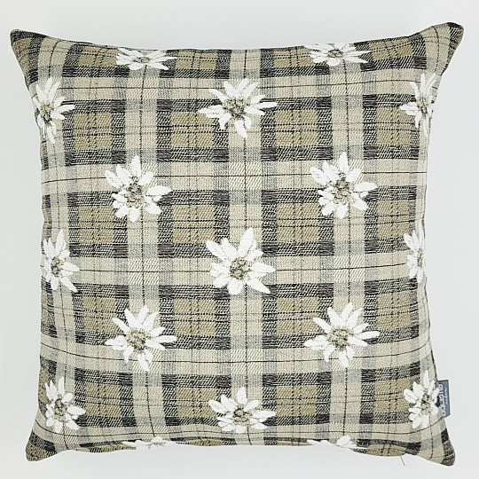 Decorative pillowcase FLOWERS AND DIAMONDS light brown