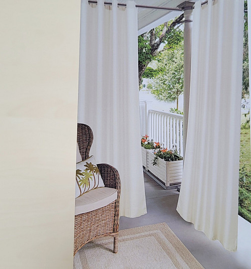 Decorative outdoor curtain GAIA BEIGE rings