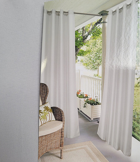 Decorative outdoor curtain GAIA GREY rings