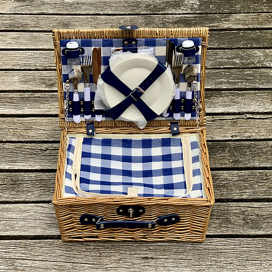 Picnic basket GARDEN brown for 4 people