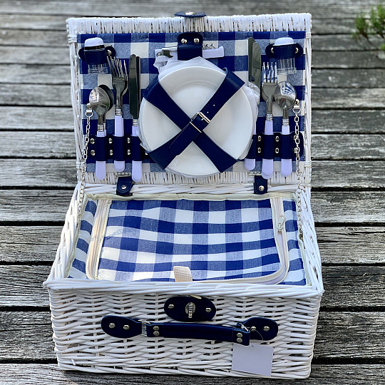 Picnic basket GARDEN white for 4 people