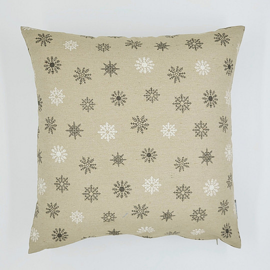 Christmas decorative cover FLAKES GREY WHITE