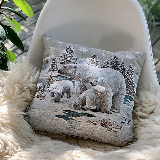 Christmas tapestry cover POLAR BEARS