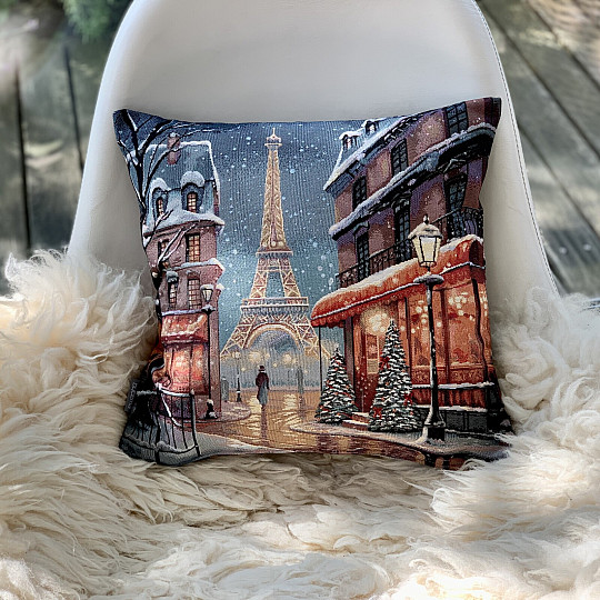 Christmas tapestry cover WINTER PARIS