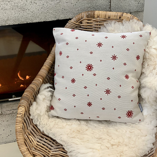 Christmas tapestry cover GENTLE FLAKE RED