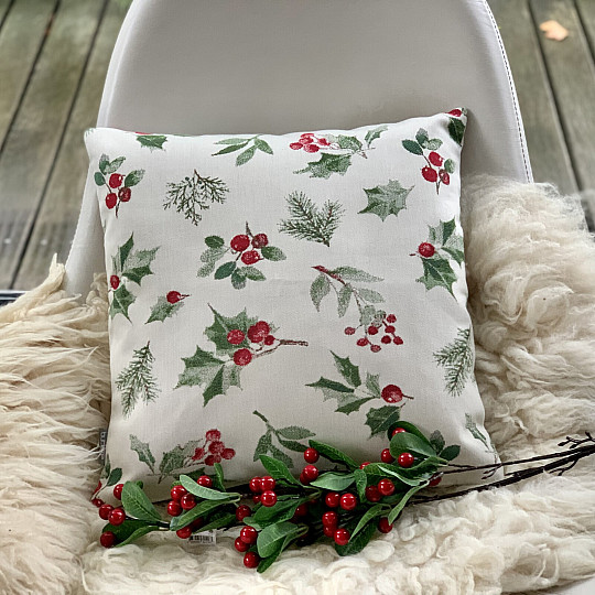 Christmas decorative cover HOLLY GREEN