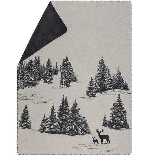 Blanket DF SAVONA SNOWY DEER gray