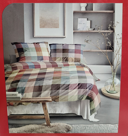 IRISETTE luxury flannel bedding ZOBEL 8600-90 MULTI CHECK