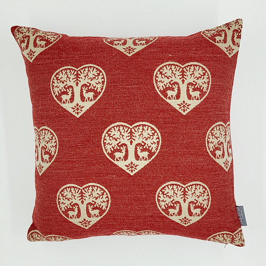 Luxury decorative cover HEART WITH DEER red A