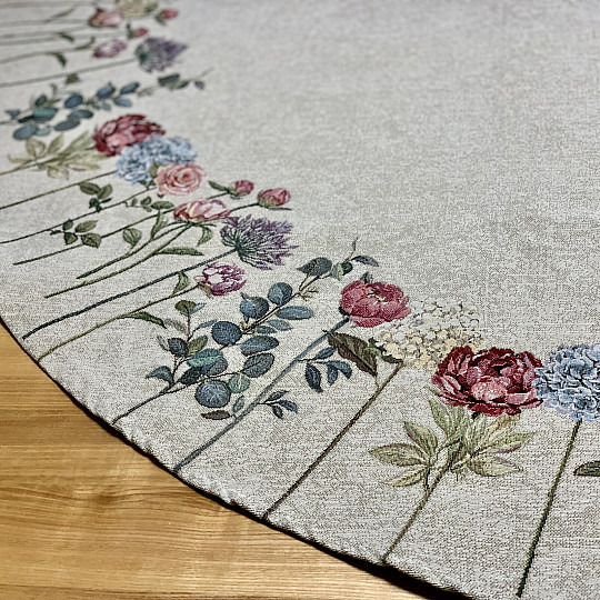 Round tapestry tablecloth FLORES TIME
