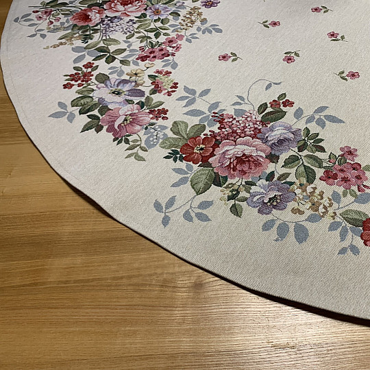 Round tapestry tablecloth BOUQUET BORDURA
