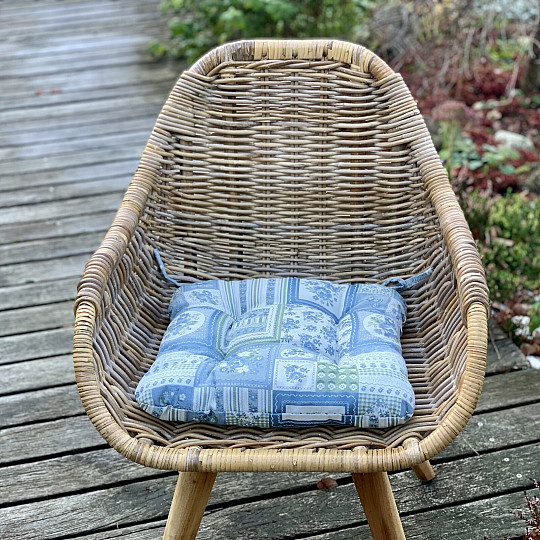 TOSCANA VALERY PATCHWORK CUSHION CUSHION blue