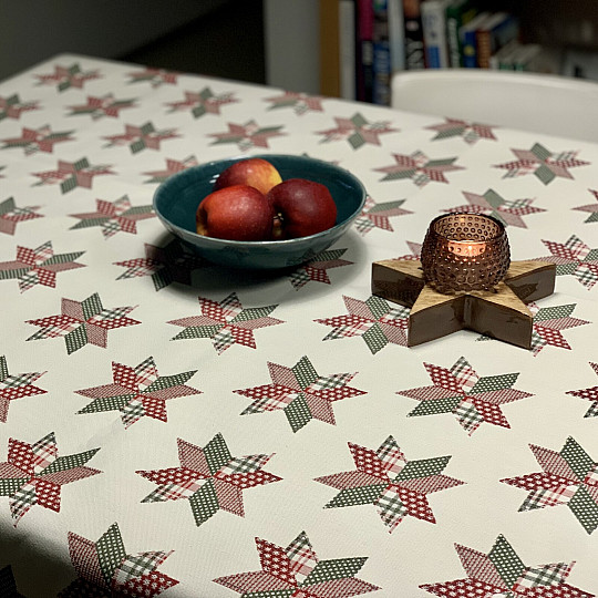 Christmas tablecloth and scarf STAR SHELLEY