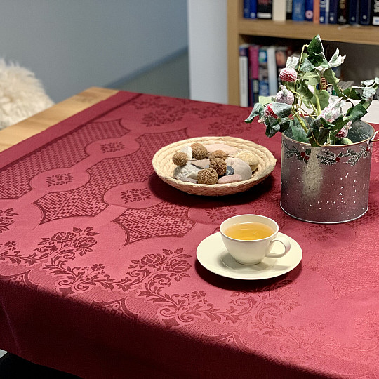Tablecloth DAMASK burgundy 120x140