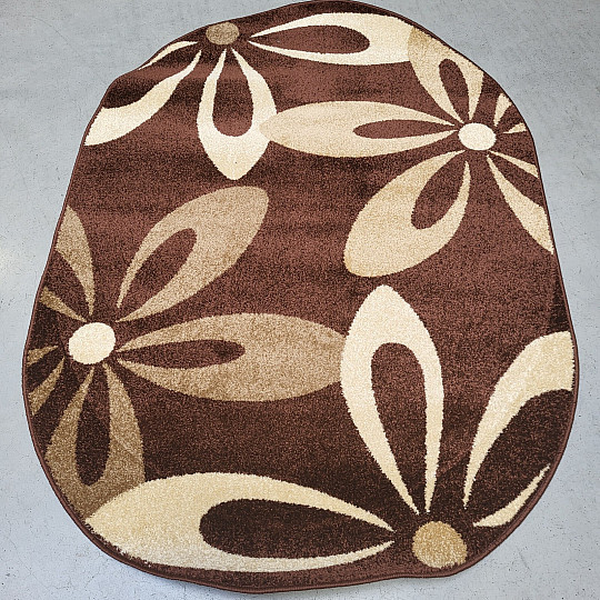 Oval rug Cocoa dark brown FLOWER