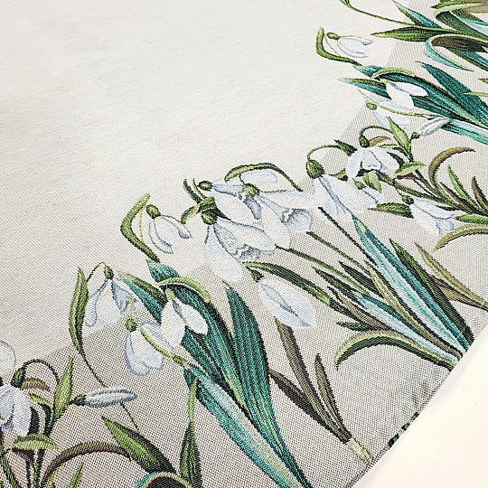 Round tapestry tablecloth SNOWFLAKES