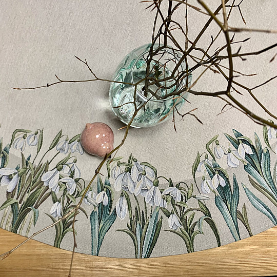 Round tapestry tablecloth SNOWFLAKES