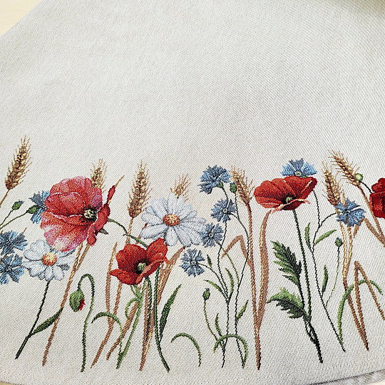Tapestry tablecloth round WILD FLOWERS