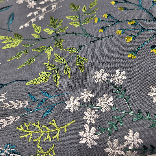 Embroidered scarf GINGER TM. GREEN