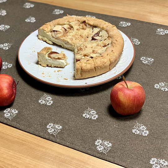Jacquard scarf ALPINE FLOWERS BROWN
