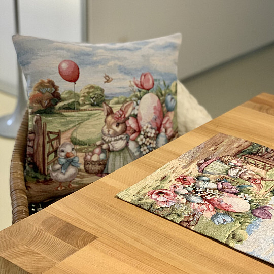 Tapestry tablecloth and scarf EASTER JOURNEY