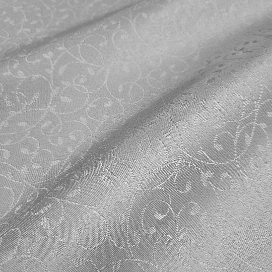 Decorative plain fabric LEAVES GREY