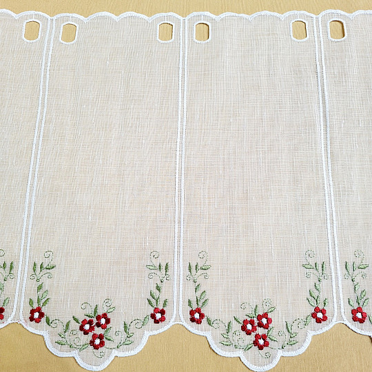 Stained glass curtain FLOWERS RED