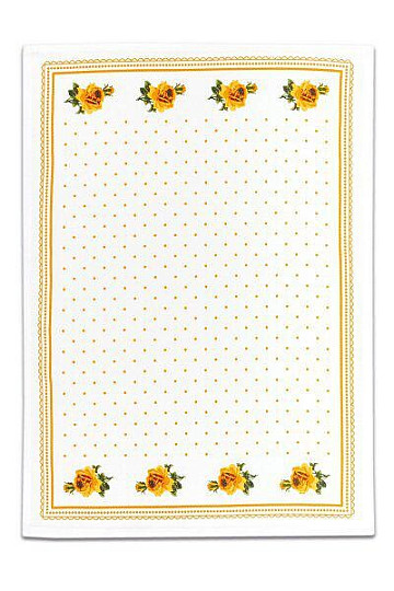 Grandma's towels, orange roses