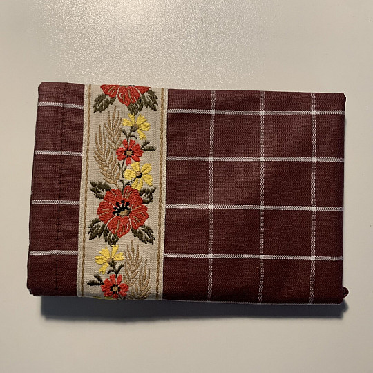 GRANDMOTHER'S BROWN WITH FLOWERS tea towels