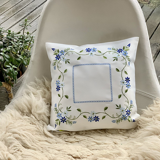 Embroidered decorative cover FORGOTTEN FLOWER