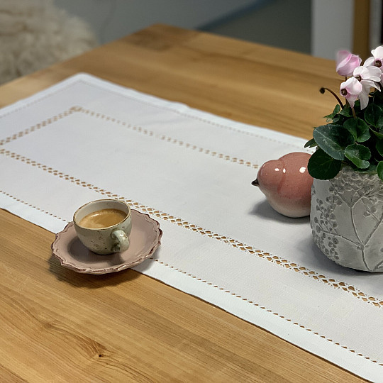Tablecloth and scarf WHITE OPENWORK
