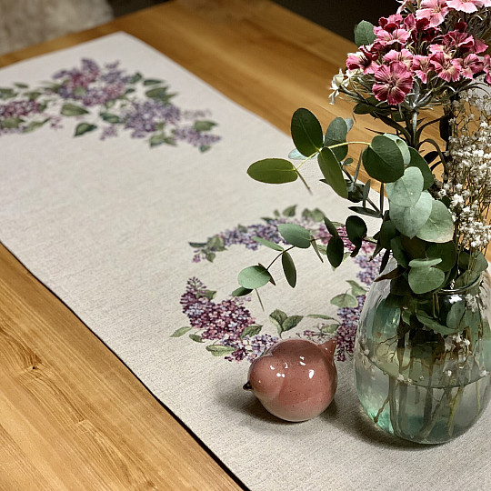 Gobelin tablecloth and scarf LILAC