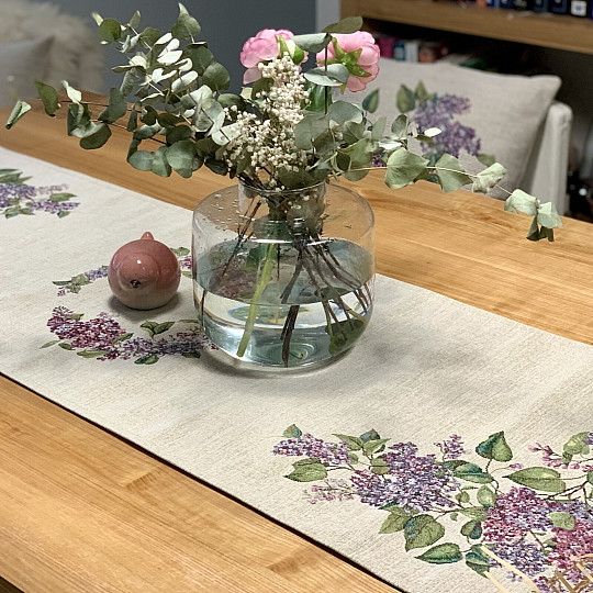 Gobelin tablecloth and scarf LILAC