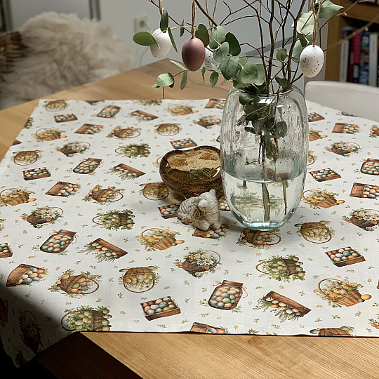 Easter tablecloth and scarf COLORFUL EGGS