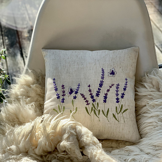 Embroidered pillowcase LAVENDER