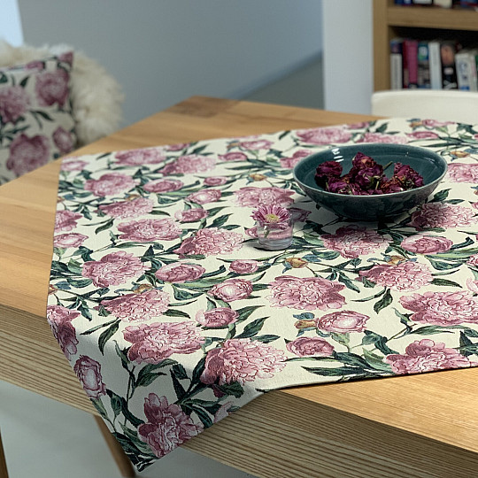 Tablecloth and scarf PEONIES