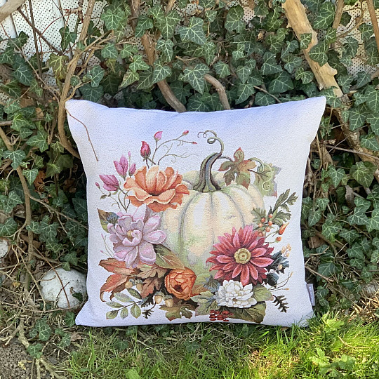 Tapestry pillowcase PUMPKIN WHITE