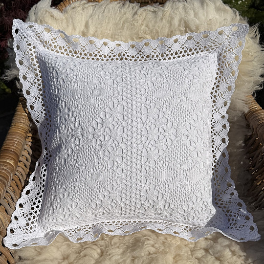 Decorative pillowcase LACE white