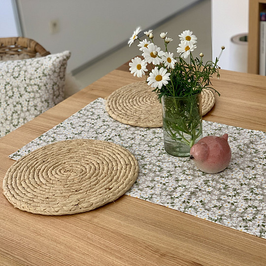 Tablecloth and scarf WHITE FLOWERS