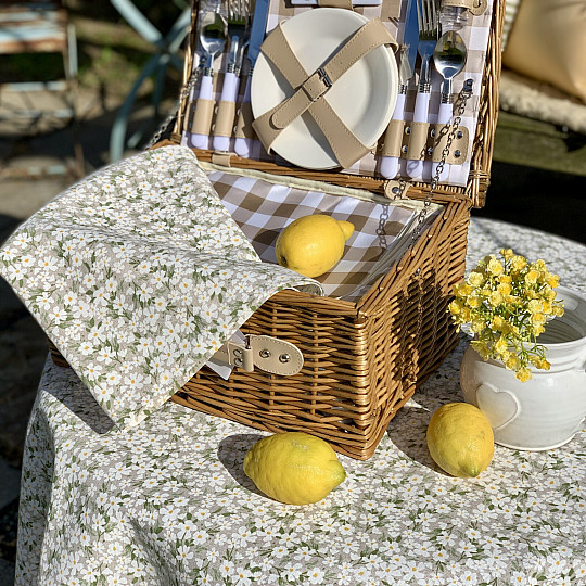 Picnic basket GARDEN brown stripe - brown for 2 people